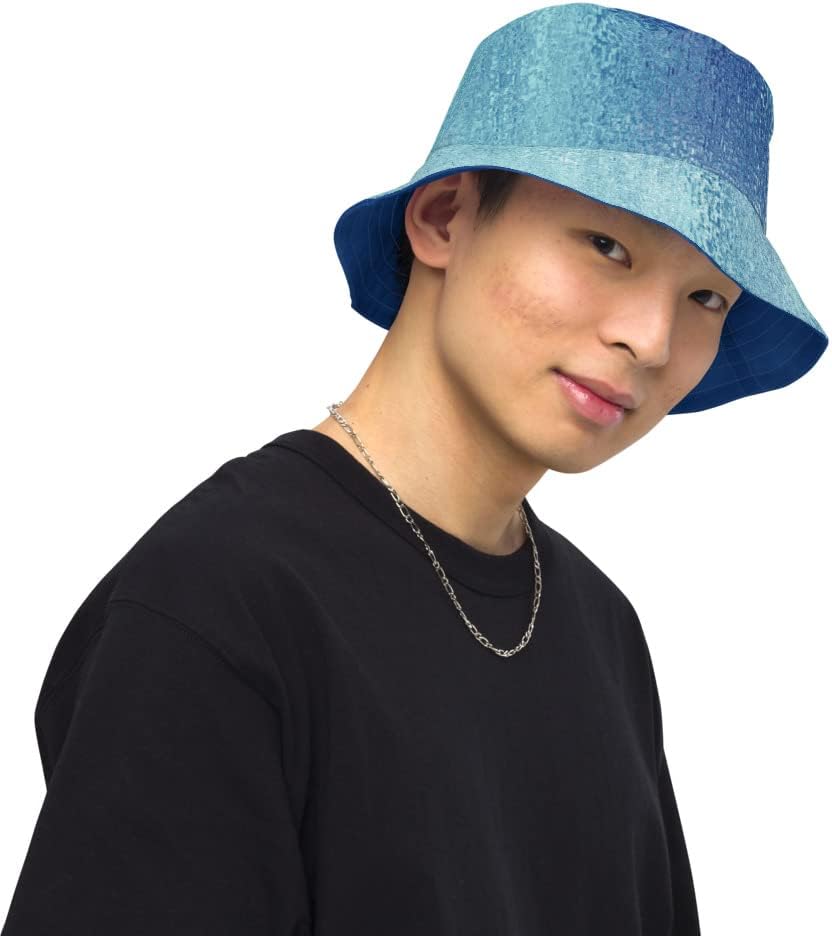 Cerulean Blue Reversible 2-in-1 Bucket hat Streetwear Festival Fashion hat