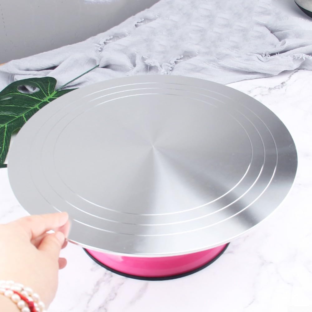 Tocadiscos giratorios para tartas de 10 pulgadas, soporte giratorio para tartas, tocadiscos giratorios de aleación de aluminio, parte inferior de silicona antideslizante