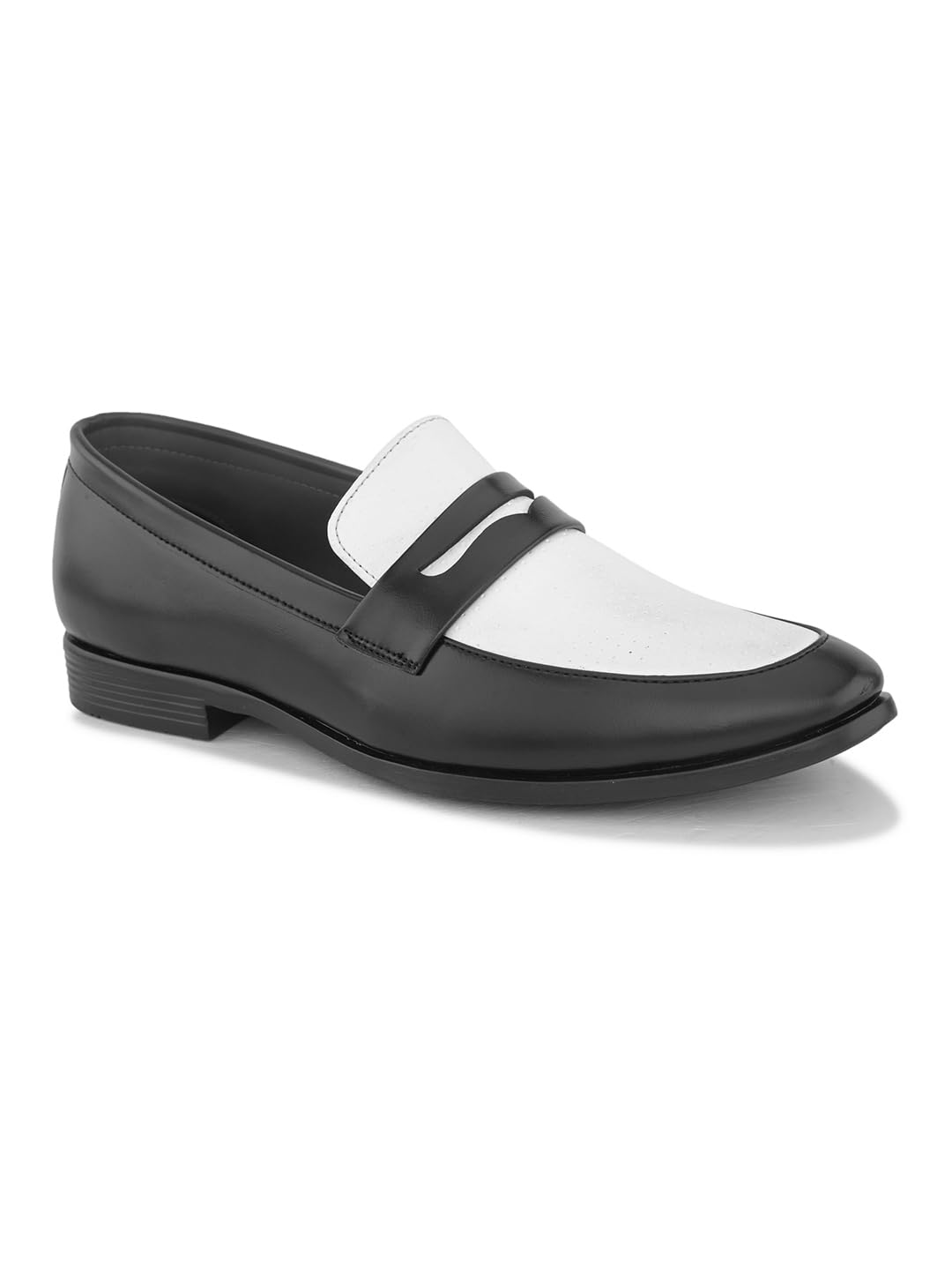 BIRGOS Mens Black/White Textured Penny Loafers (B0D3F5TTML) Amazon Price History, Amazon Price Tracker