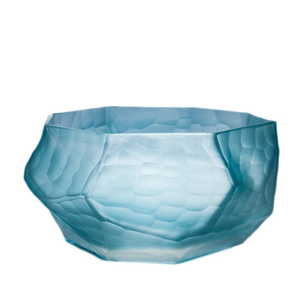 Vase en verre bleu stable Hometransparent pour décoration florale durable sans fuite