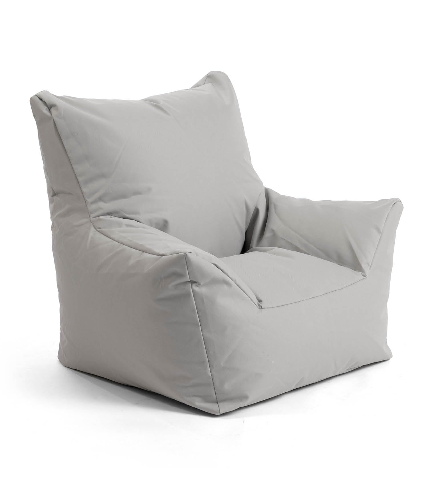 mokebo Kindersessel Outdoor 'Der Gartenzwerg', Sitzsack Kinder mit Füllung, auch als Lesesessel oder Sitzkissen fürs Kinderzimmer, Kindersitzsack oder Sessel für Kinder in Grau