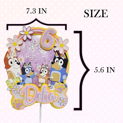 Personalized 3D Glitter Cartoon Cake Toppers