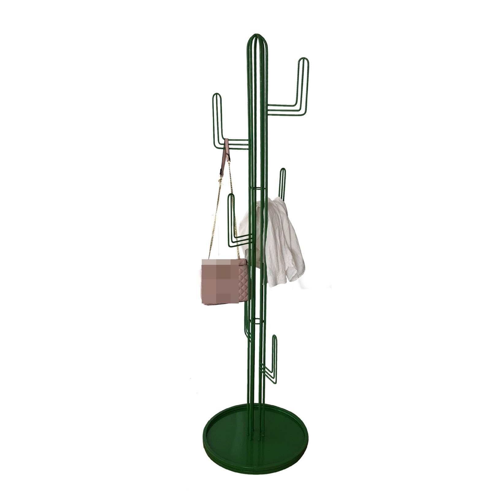 HYO&ZOY Portemanteau à vêtements, portemanteau, Cintre à Chapeaux, avec Base Ronde Stable, en Forme de Cactus, for vêtements, Chapeaux, Sacs, for entrée, Couloir, Chambre à Coucher, en métal(Green)