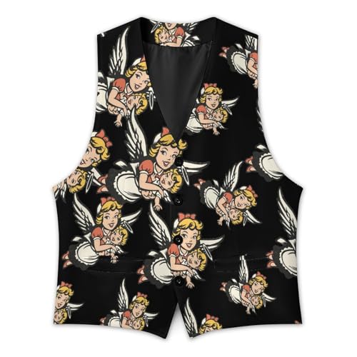 Guardian-Angels Men's Suit Vest Slim Fit Business Dress Party Pattern Waistcoat Vest Top3