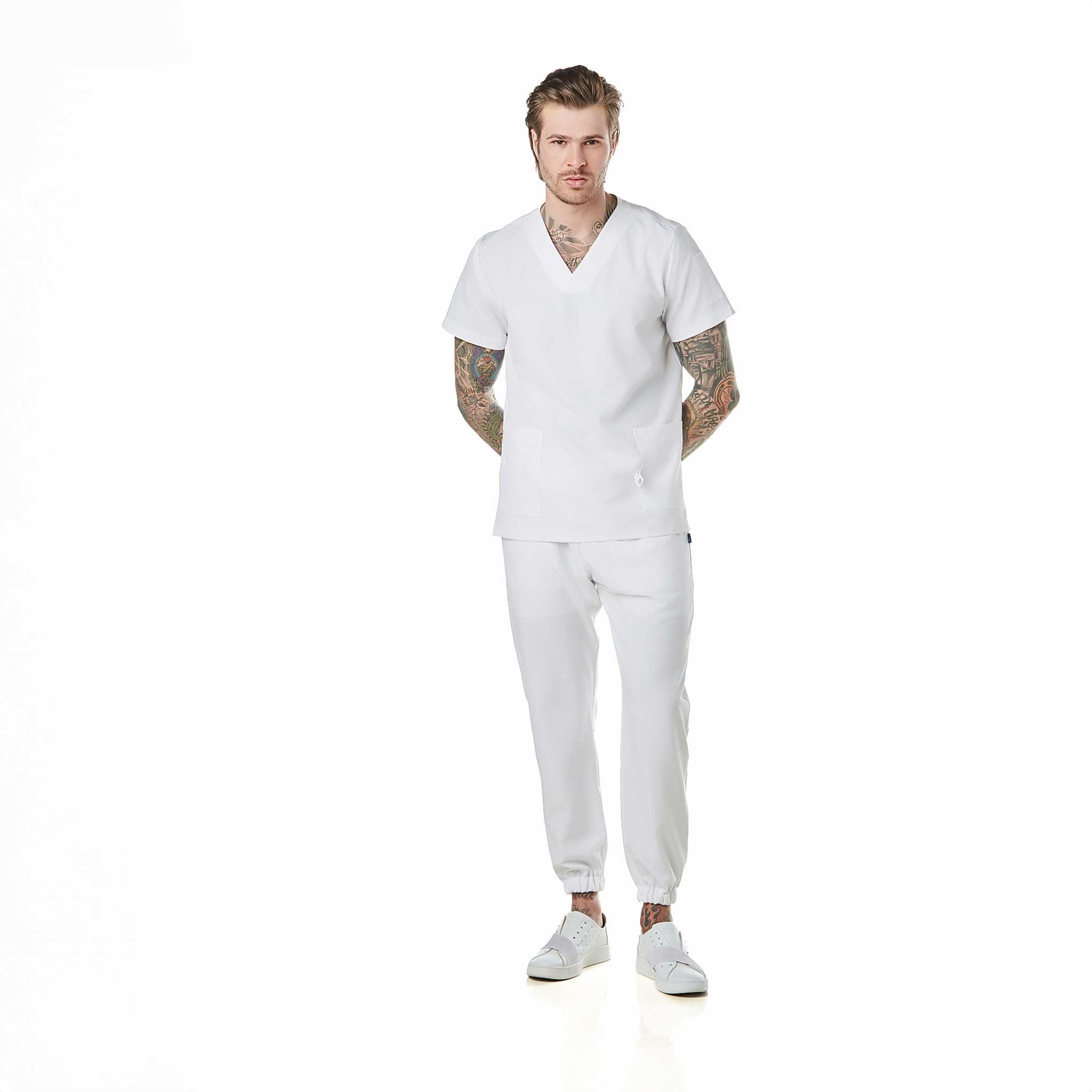 GALLANTDALE Uniforme Sanitario Performance Hombre Casaca y Pantalón Jogger | Pijama Médico Antibacteriano y Resistente para Hospital, Clínica, Enfermería, Veterinaria y Odontología