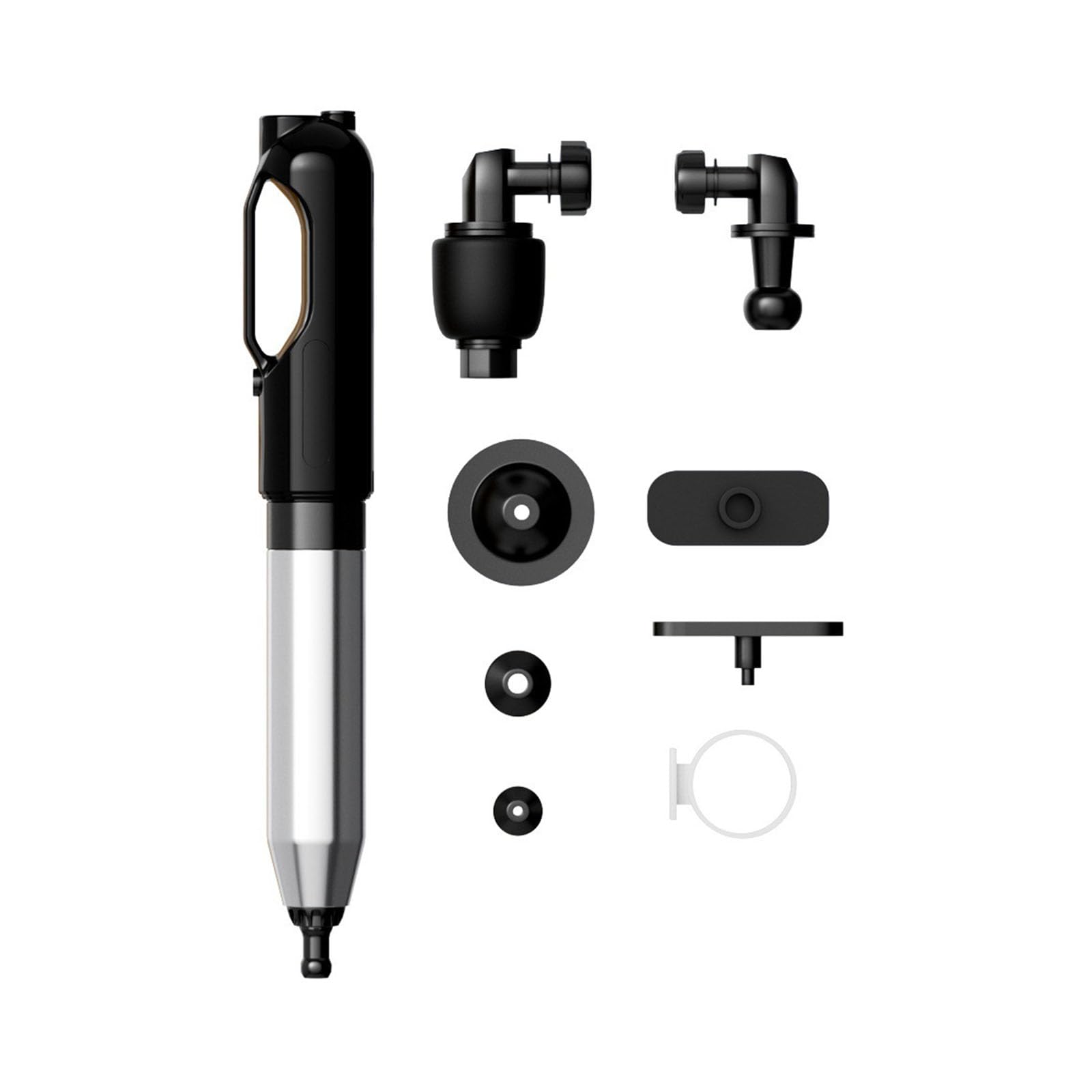 Déboucheur de toilettes robuste en acier inoxydable avec affichage de la pression active pour un retrait rapide des blocages Piston ventilateur intégré