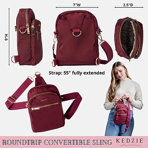 KEDZIE Roundtrip Convertible Sling & Crossbody Bag for Women with Adjustable Strap4