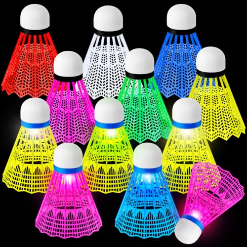 Soulchen 24 Pcs Badminton Birdies Ledshuttlecock, Plastic, Mixed Color
