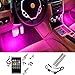 Sanhezhong Car LED Strip Light, 4pcs 72 LED DC 12V Multicolor Music Car Interior Light LED Under Dash Lighting Kit with Sound Active Function and Wireless Remote Control, Car Charger