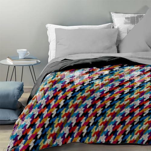 Riad Arredo Trapunta Piumone Invernale Matrimoniale in Stampa Digitale Calda e Soffice 450 Gr/mq - Piumone Bicolor Caldo Traspirante Imbottitura Anallergica 260x260 cm - Made in Italy (Misson)