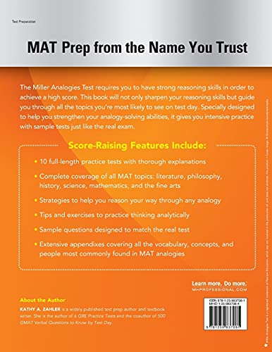 Mcgraw-Hill Education Mat Miller Analogies Test, Third Edition #TOP8