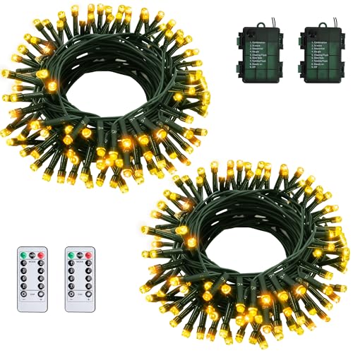 Jixviqi 5M 50LED Lichterkette Batterie, 2 Stück Wasserdichte...