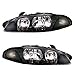 Driver and Passenger Headlights Headlamps Replacement for Mitsubishi MR485143 MR485144