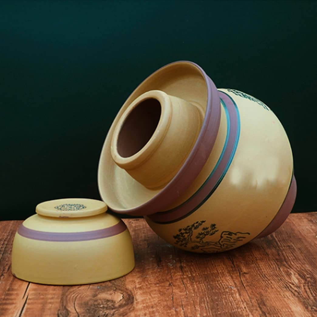 Frascos de cerámica para encurtidos, Recipiente de cerámica Retro con Tapa, Recipiente Grande for(4KG)