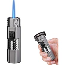 Windproof Flame Lighter, Refillable Windproof, Adjustable Flame, Men's Gifts for Candles, BBQ, Kitchen, Camping Fuel Not Included Black