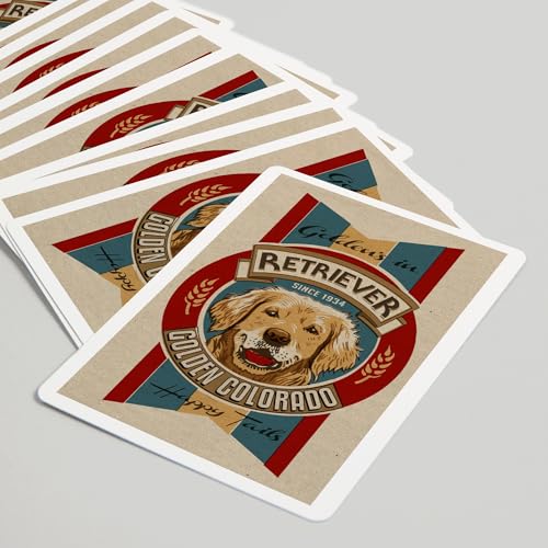 Lantern Press Golden, Colorado, Retro Beer Ad, Golden Retriever, 52 naipes póker miniatura 5