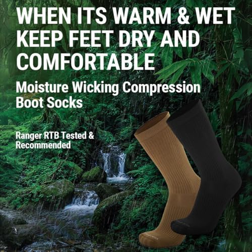 LEGEND Compression Tactical Mid-Calf Boot Socks - Warm Weather Moisture Wicking Nylon Military Socks2