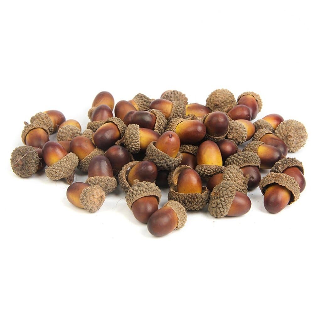 BESPORTBLE 60Pcs Artificial Acorns Fake Acorns with Acorn Cap Simulation Small Acorn for DIY Craft for Christmas Decoration Home House Kitchen Decor