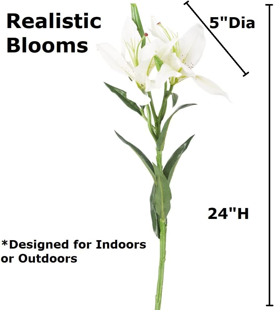 Factory Direct Craft Realistic White Artificial Tiger Lily for Indoor or Outdoor Easter and Spring Floral Displays