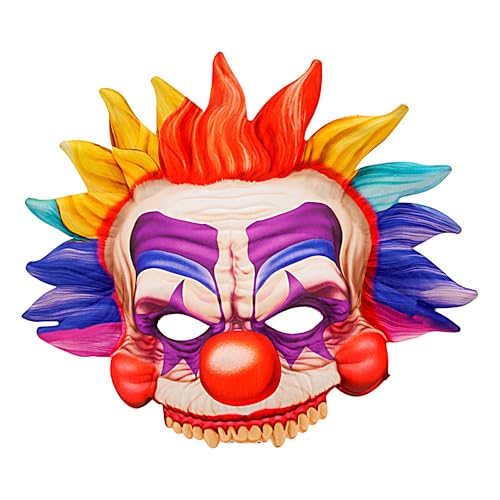 W WIDMANN MILANO Party Fashion - Máscara de payaso asesino, sin barbilla, máscara para los ojos, bufón loco, accesorio para Halloween, carnaval