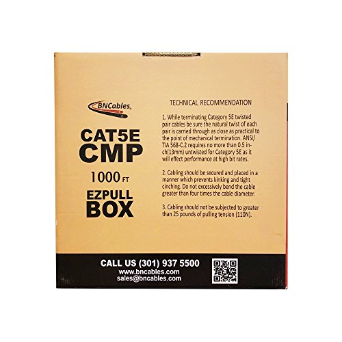 Cable de red CAT5e CMP UTP 1000 pies 24AWG 4 pares miniatura 5