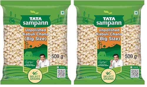 Image of Tata Sampann Unpolished Kabuli Chana (Big Size), (Pack Of 2),500 Gram