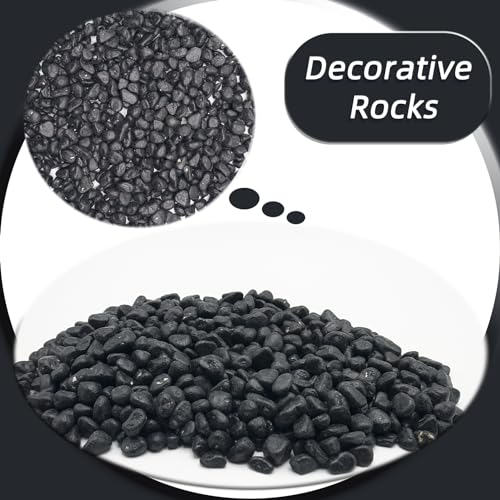 Image of Black Pebbles for Crafts, 0.9 Pound Natural Polished Aquarium Gravel, Decorative Pebbles for Indoor Plants, Turtle Tank, Vase, Succulents Cactus, Garden Landscaping