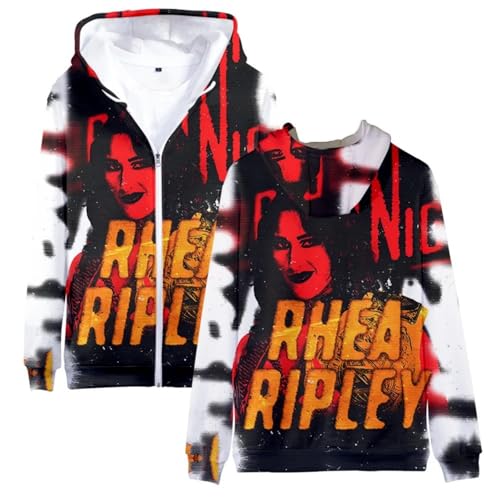 R-Rhea Ripley Impreso En 3D Sudadera con Cremallera Retro Hombre/Mujer Moda Sudadera con Capucha Y2K Chaqueta Top Hip-Hop Ropa Urbana-K||XX_l