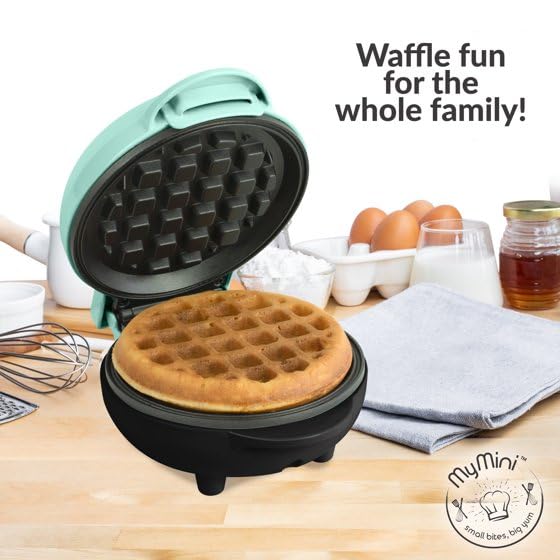 MyMini Waffle Maker, Teal, On The Go Meals, Easy to Use, Compact