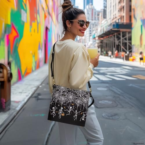 Image of HUGS IDEA Boho Bags for Women Leather Handbag Shoulder Bucket Crossbody Purse