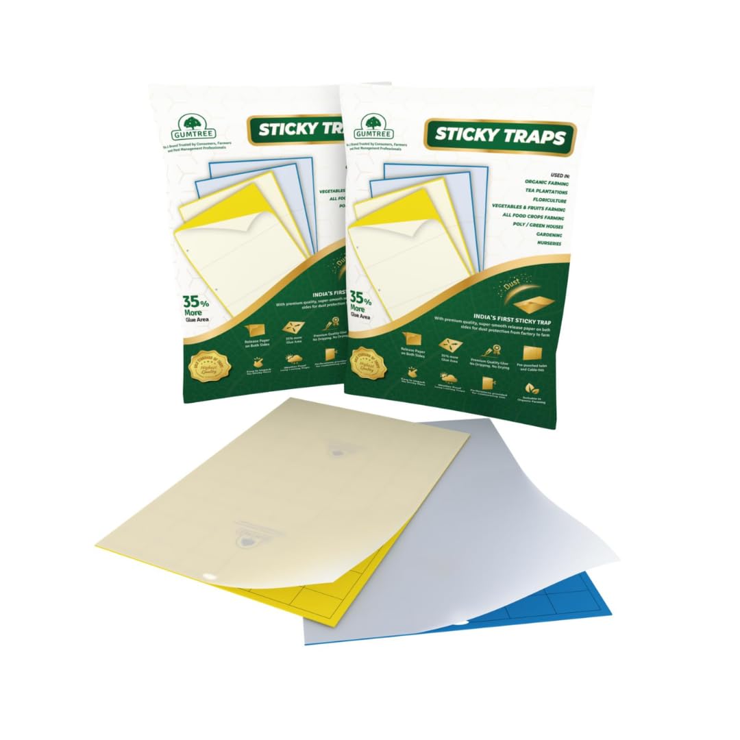 Gumtree Blue Sticky Traps - 20 Nos Pack for Farm and Garden Use(25 x 33 cm)| Glue Trap for Sap-Sucking Pests Like Aphids, Thrips, Whiteflies, Jassids| Non-Toxic& Chemical Free (B09928Y5DH) Amazon Price History, Amazon Price Tracker
