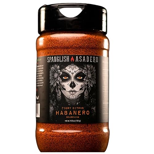 Spanglish Asadero 4.8oz Fiery Citrus Habanero Spice | Mexican Seasoning for Steak, Chicken, Pork, Lamb, and Elote | Low Sodium BBQ Rub and Marinade for Smoking or Grilling Meat