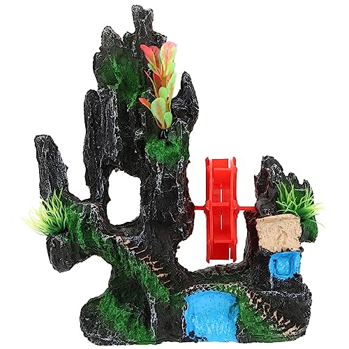 BESPORTBLE 1stück Fish Tank Aquarium Dekoration Mit Und Drehbarem Windrad Kunststein Landschaft Für Aquarien Hochwertigem Für Fischbecken Und Aquariengestaltung