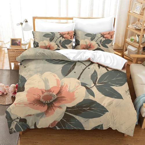 Housse de couette roses 3D microfibre parure de lit super king 260x220