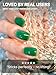 UUUUU. Semi Cured Gel Nail Strips - [Absinthe] | St. Patrick’s Day Green UV Nail Stickers | U-Curve for Perfect Fit | Includes 2 Prep Pads, Nail File & Wood Stick