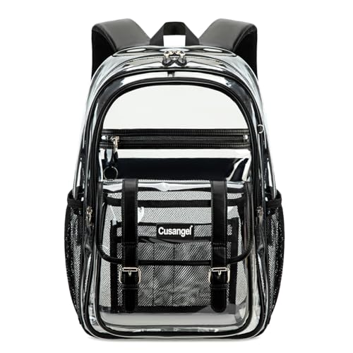 Cusangel Clear backpack for men women (Black)
