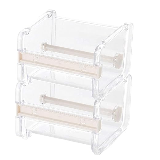 Washi Tape Abroller,2 PCS Transparenter Washi Klebeband Abroller Acryl Washi Tape Spender Rollenbandhalter Organizer Desktop Abdeckband für Büros Schulen
