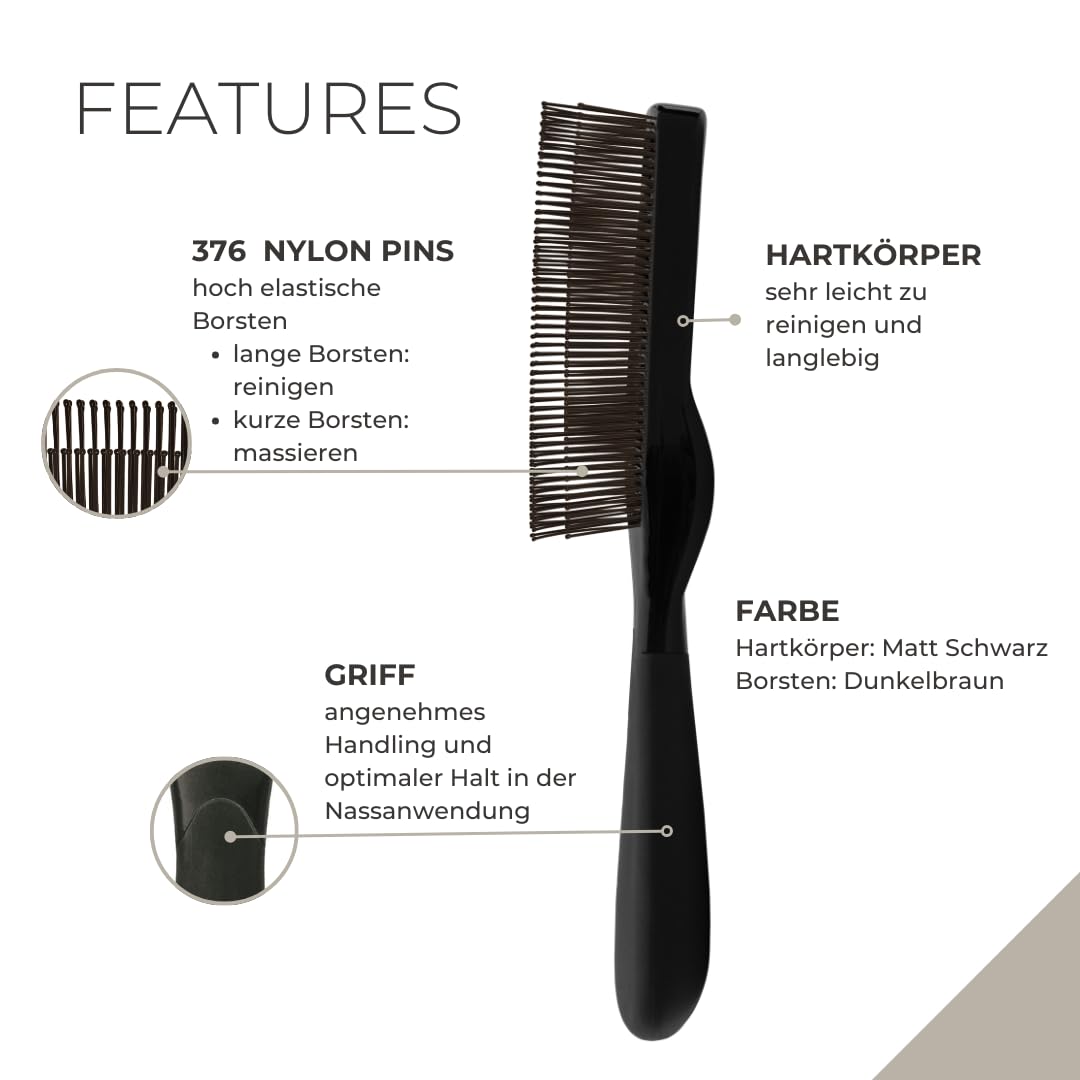 FIT BRUSH GENTLE - Haarbürste für empfindliche und geschädigte Kopfhaut sowie feines und brüchiges Haar - zur Kopfhautreinigung - Entwirrbürste ohne Ziepen - Kopfhautmassage Bürste