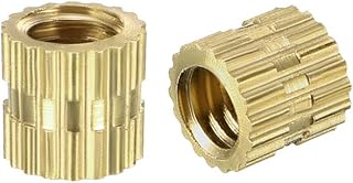 uxcell Knurled Insert Nuts - 50Pcs M4 x 5mm Length x 5mm OD Female Thread Brass Threaded Insert Embedment Nut for 3D Printer