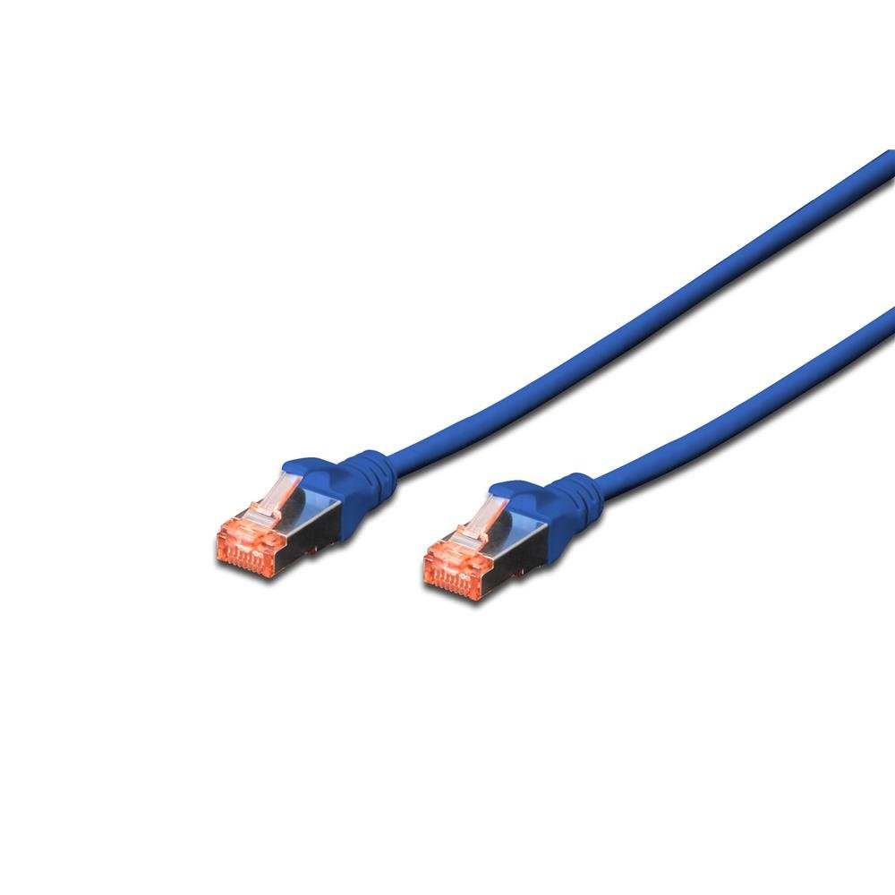 DIGITUS LAN Kabel Cat 6 – 2 m – S/FTP Geschirmt – 1 Gbit/s – 250 MHz – PoE++ – AWG 27/7 – LSZH – RJ45 Netzwerkkabel – Patchkabel – Kompatibel zu Cat6A und Cat7 – Blau