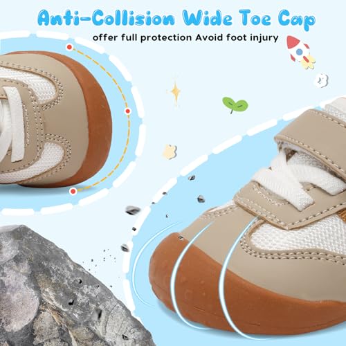 Image of Scurtain Baby Shoes Boy Girl First Walking Shoe Infant Crib Breathable Sneakers Lightweight Barefoot Shoes for Babies