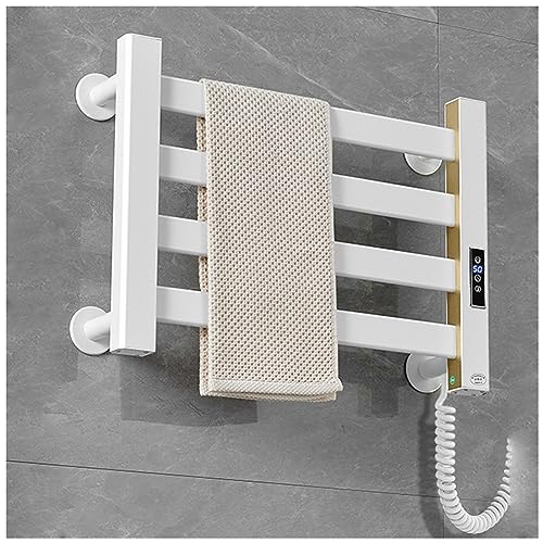 Toallero Eléctrico Con Calefacción, Radiador Blanco Y Dorado, Toallero De Aluminio De 90 W, Calentador De Toallas, Pantalla Digital, Control Táctil, Radiador Eléctrico Para Toallas Montado En La Pare