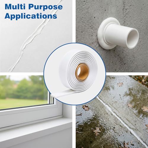 Image of U0U Moldable Silicone Putty,Waterproof Multi Purpose Butyl Seal Putty Tape 66 x 0.6 Inches,Plumbers Duct Seal Putty for Sink Drain Gap Wall Repair