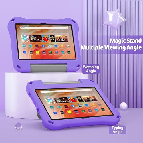 Kids Case for 10" Tablet (11th/13th Gen 2021/2023 Release), GTYOM Lightweight Shockproof Kids Friendly Case with Handle Stand Fit for LG Sony 10 inch Tablets (A-Purple) by GTYOM - Image 2