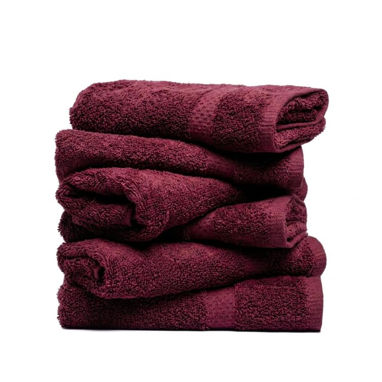 Ultra Soft & Thick Hand Towels - 6-Pack, 100% Combed Cotton, High Absorbency, Large 40 x 70 cm Hand Towels, Quick-Dry, Premium Hotel & Spa Quality, Ideal for Bathroom, Gym & Kitchen (Maroon)