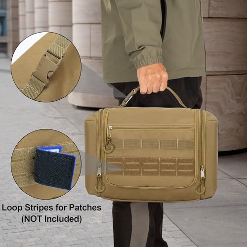 Image of Tactical Toiletry Bag for Men, Large Hanging Dopp Kit Hygiene Bag | Travel Toiletry Bag with Hook, Dry & Wet Pockets, Shower Bag for Toiletries, Grooming, Shaving Care & Travel Essentials