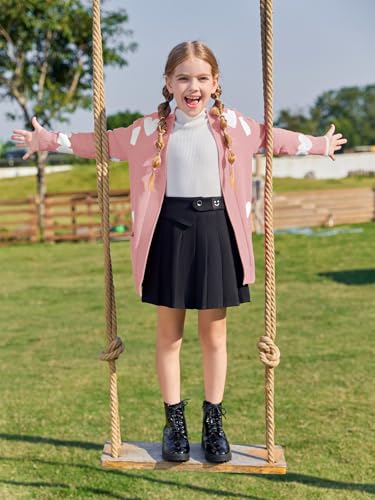 Image of Girls Cardigan Kids Open Front Oversized Sweater with Pockets | Casual Cardigans, Soft Knit, Long Sleeve, Uniform Cardigan for Girls, 7-14 Years
