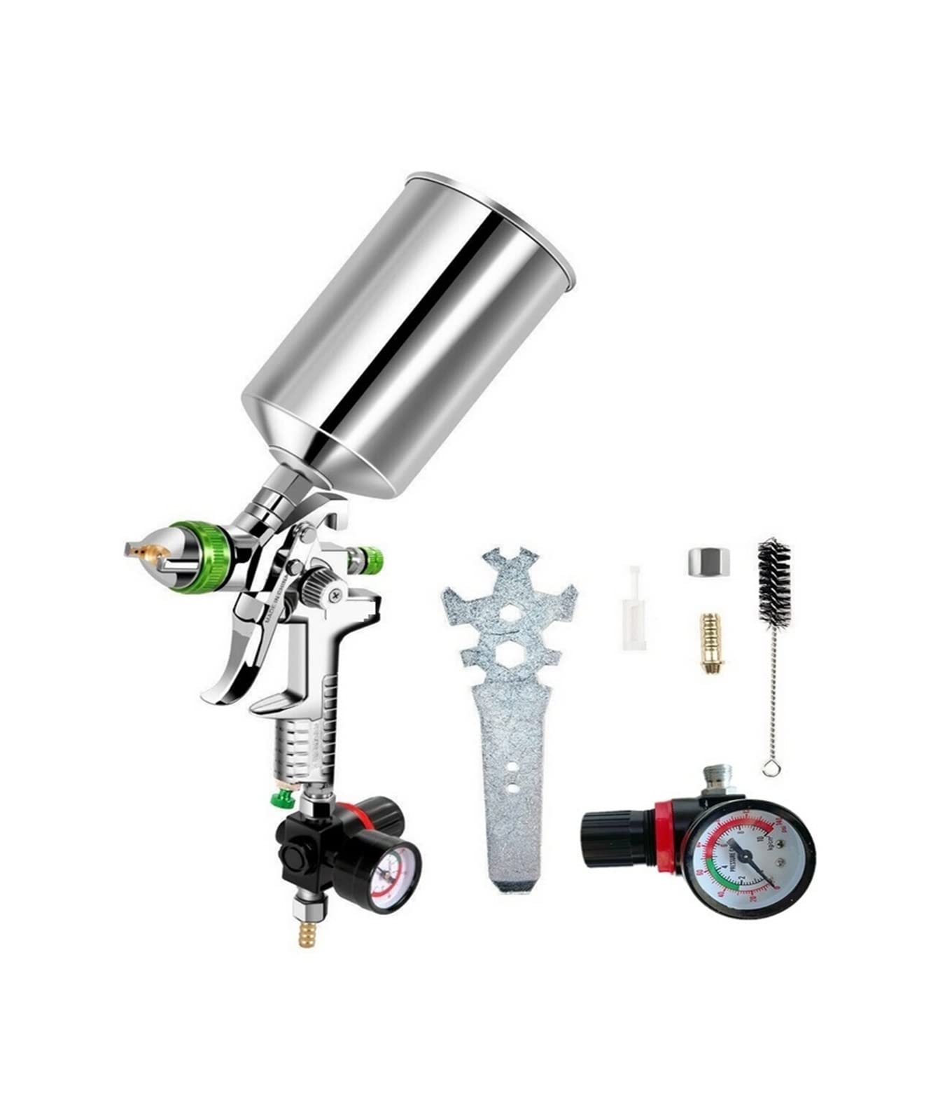 2.5mm Profesjonalny Pistolet Natryskowy Grawitacyjny Zestaw Pistoletu Natryskowego Z Regulatorem Farba Podkładowa Metalowy Płatek 1L DIY Zestaw Farb W Sprayu,Długotrwały