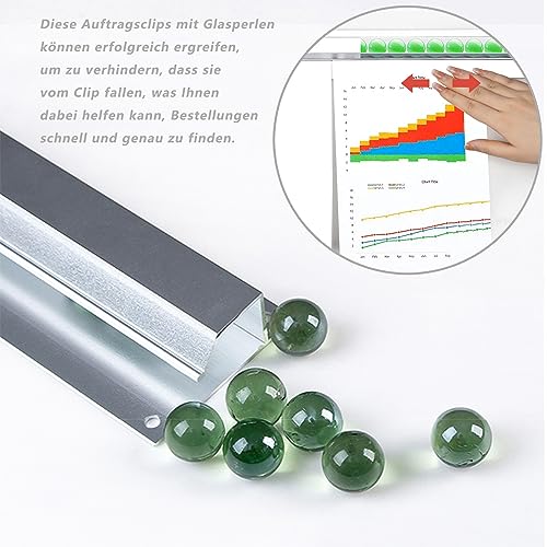 TYFYH Bonhalter Gastronomie Bonschiene 40 cm Aluminiumlegierung Tab Grabber Selbstklebend Bon Klemmleiste Gastronomie Klemmleiste für Bar Büro Bestellung Ticket