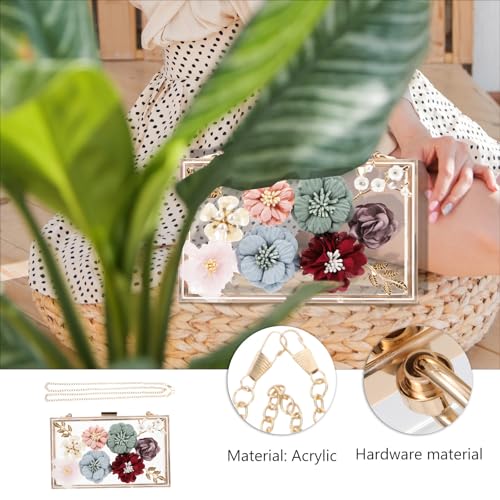 Pochette pour smartphone et argent grand format avec fleurs 3D